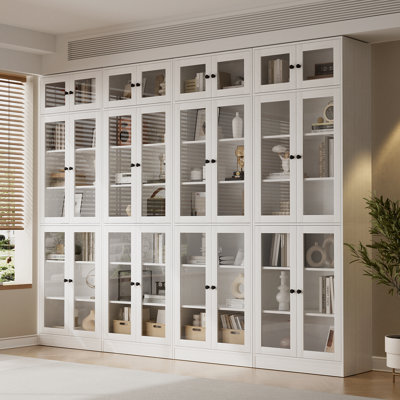 Ebern Designs 86.7'' H X 94.48'' W Book Cabinet Storage Bookcase